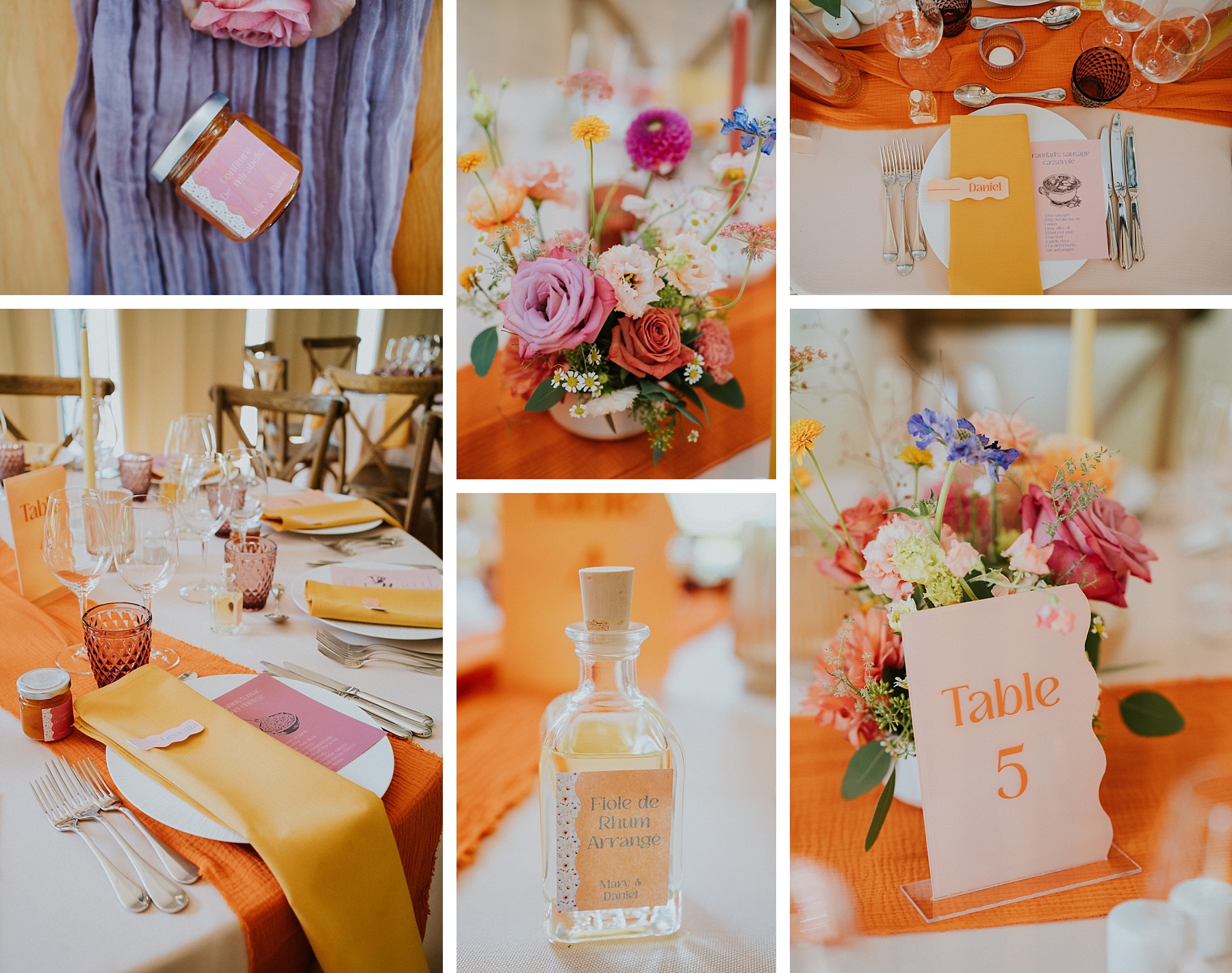 décoration de table mariage anglais coloré orangerie du manoir